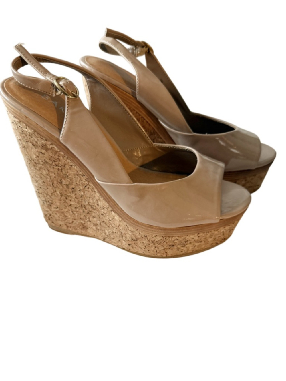 NWOT 2000s Nude Patent super high wedges size 7